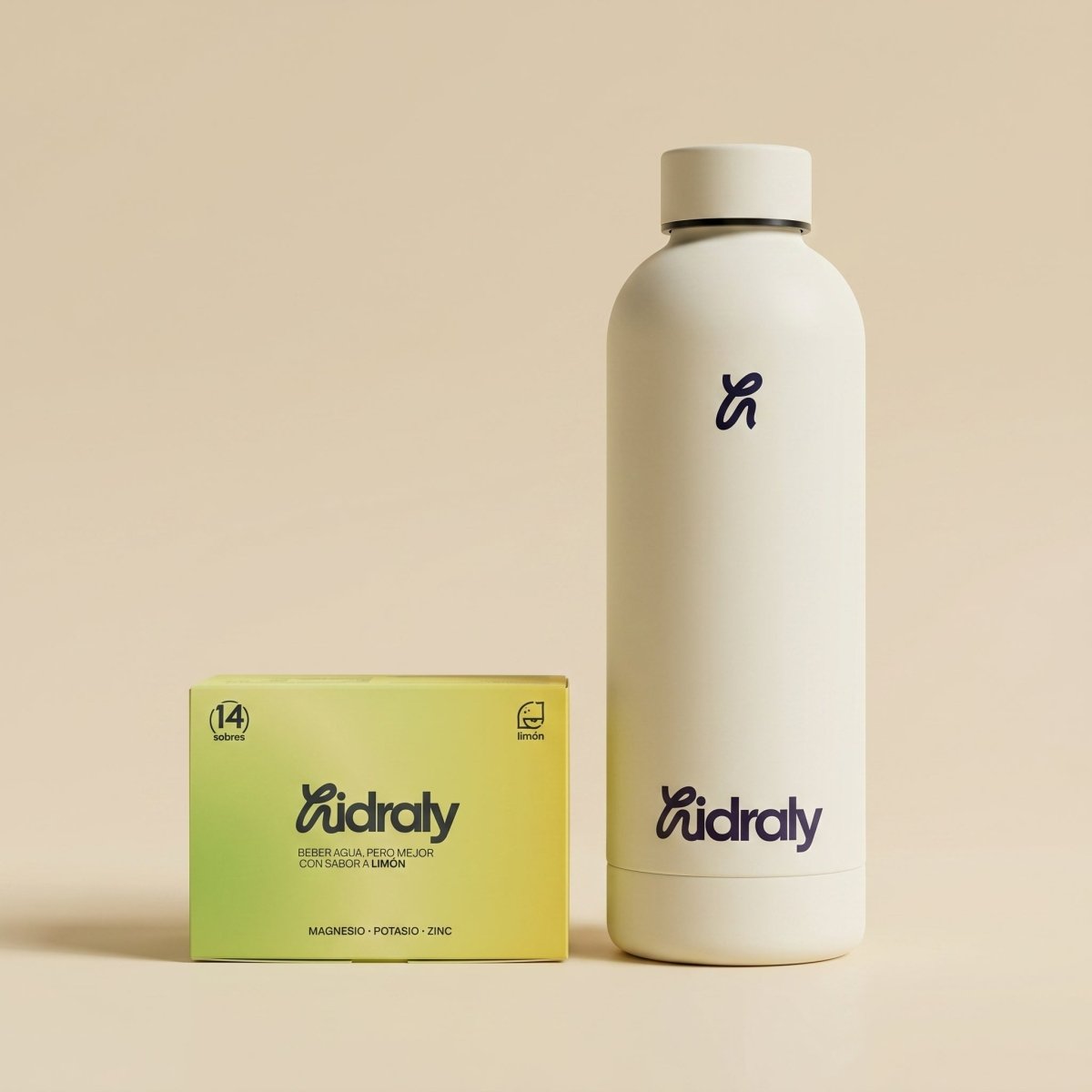 Pack inicio Hidraly · 14 sobres + botella hidratación diaria | Hidraly
