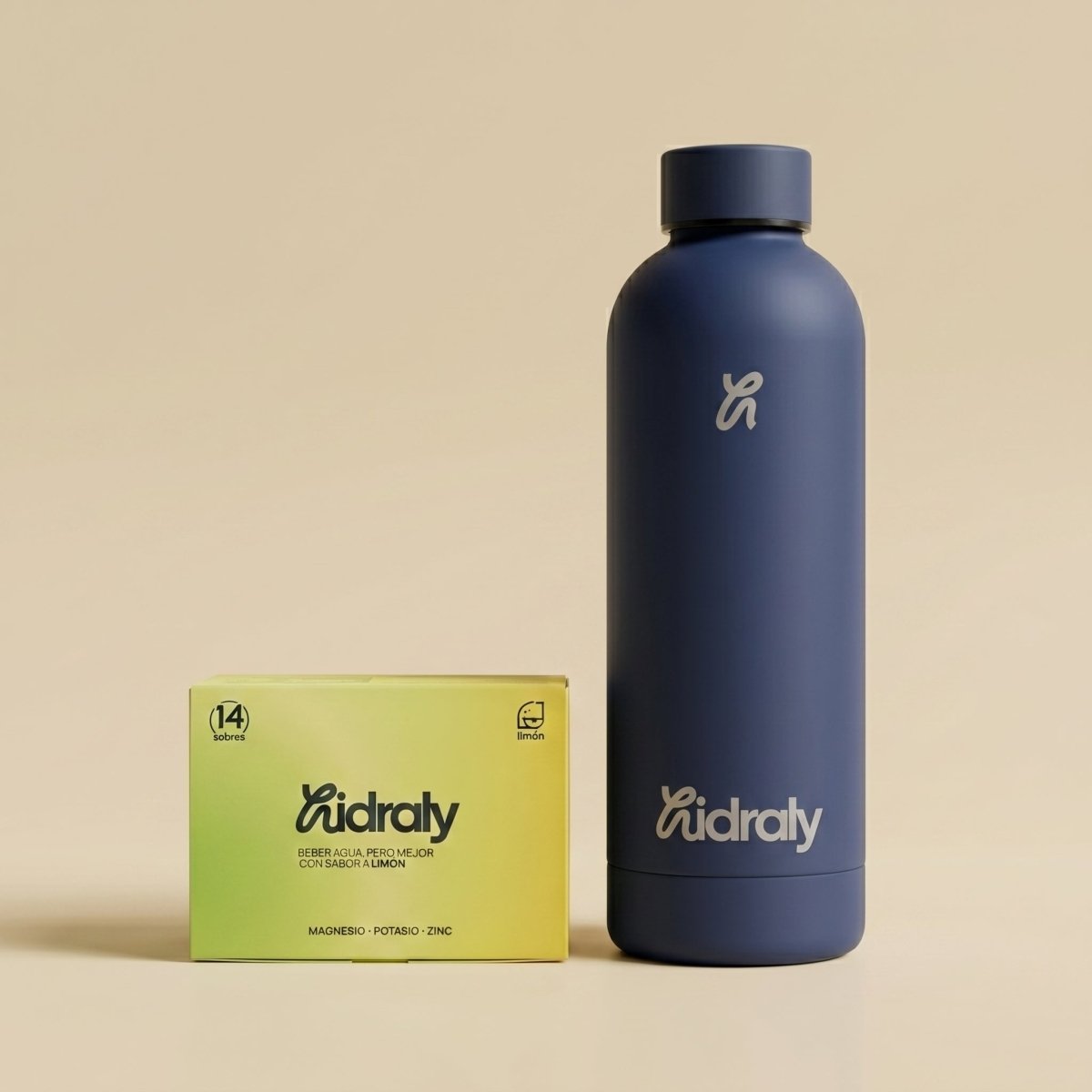 Pack inicio Hidraly · 14 sobres + botella hidratación diaria | Hidraly