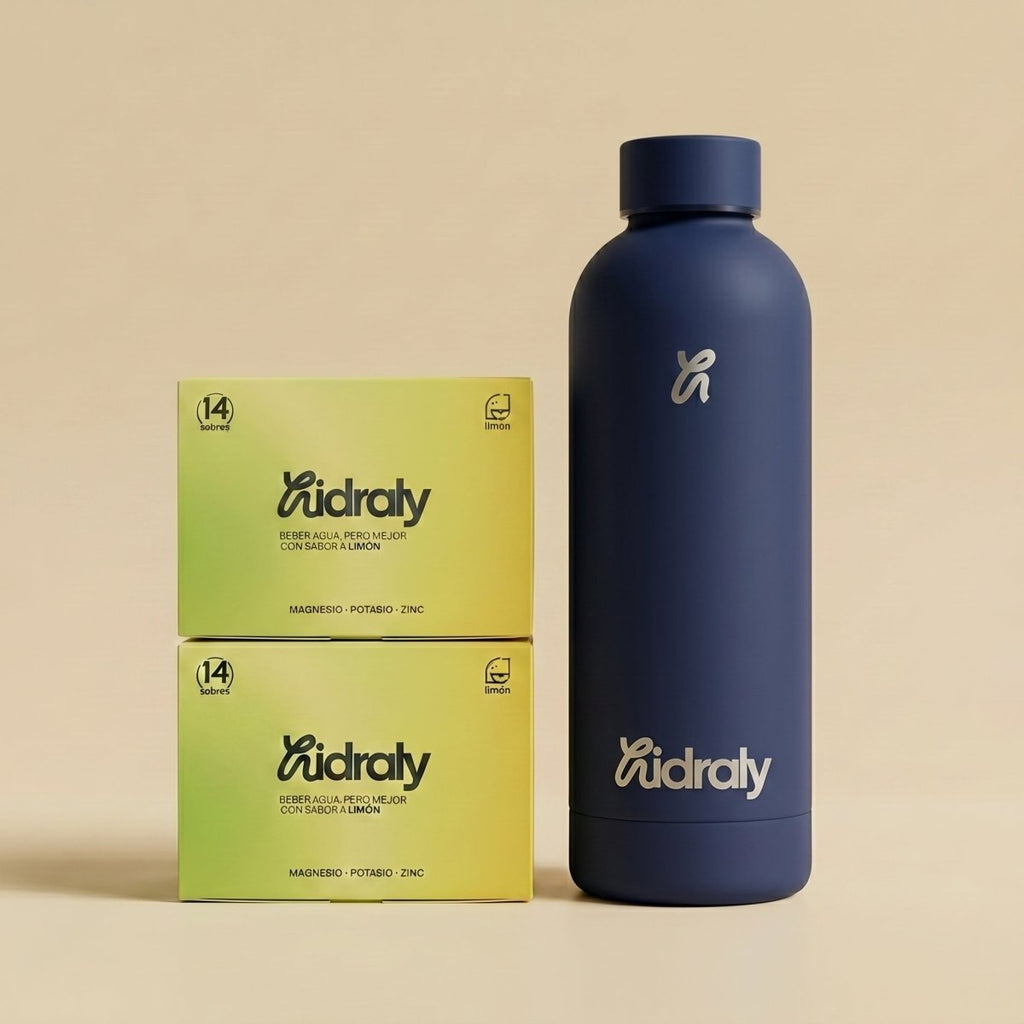 Pack inicio Hidraly · 28 sobres + botella hidratación diaria | Hidraly