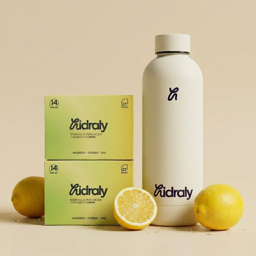 Pack inicio Hidraly · 28 sobres + botella hidratación diaria | Hidraly